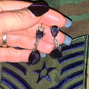 NWT/NIB OVER 12CTS Sapphire Statement Earrings